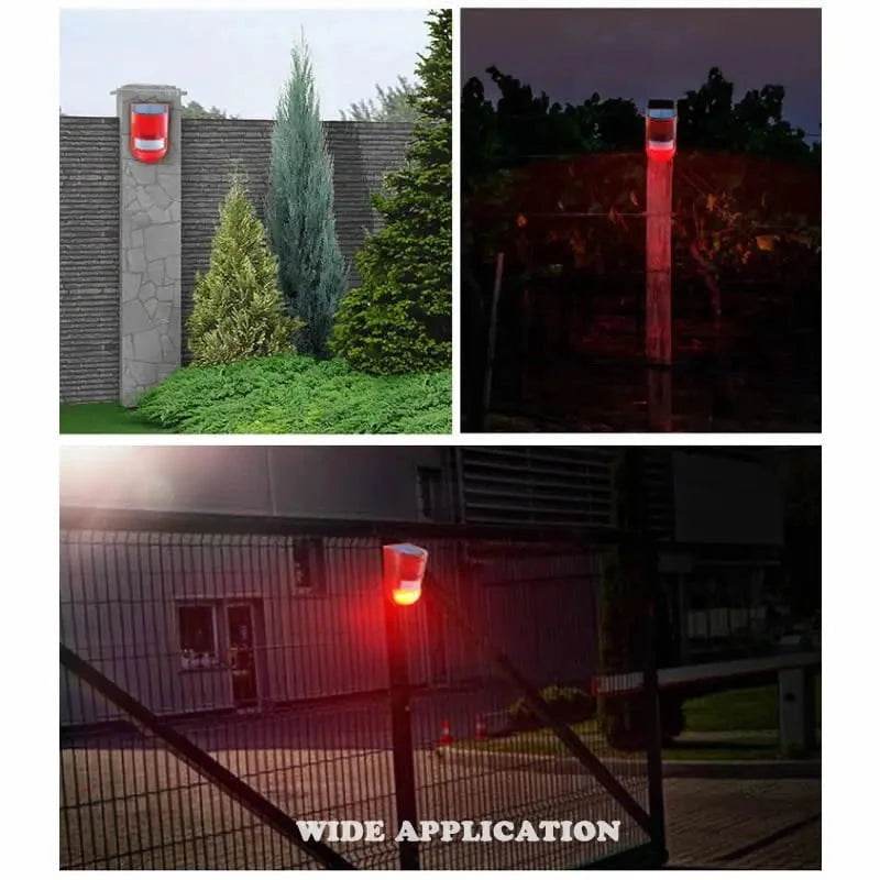 Solar Motion Sensor Alarm with 110db Siren & Strobe Light - Nic's Electronics