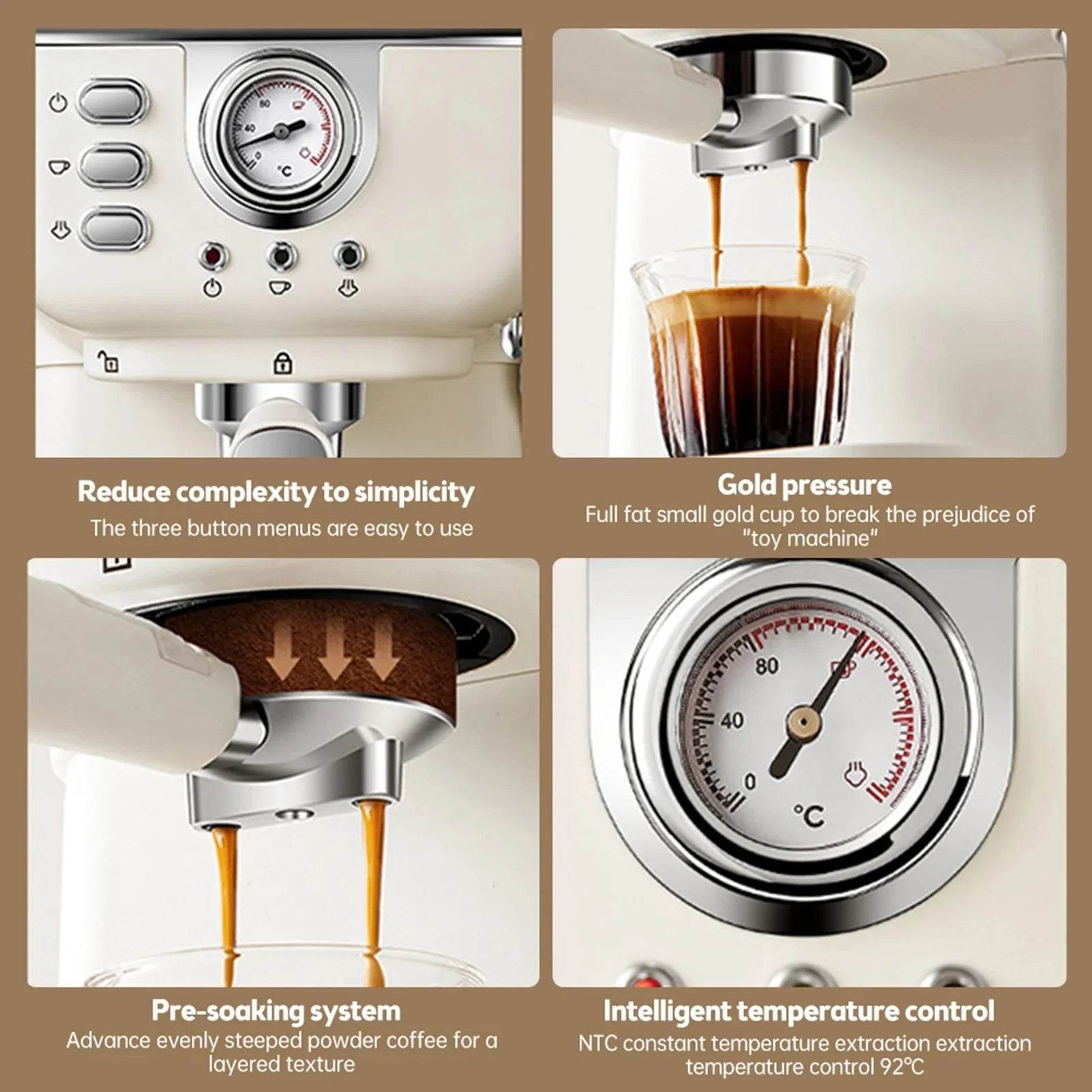 1050W 20bar Semi-Automatic Espresso Machine - Nic's Electronics