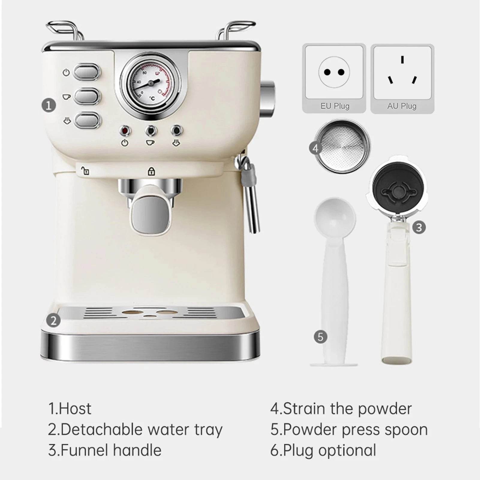 1050W 20bar Semi-Automatic Espresso Machine - Nic's Electronics