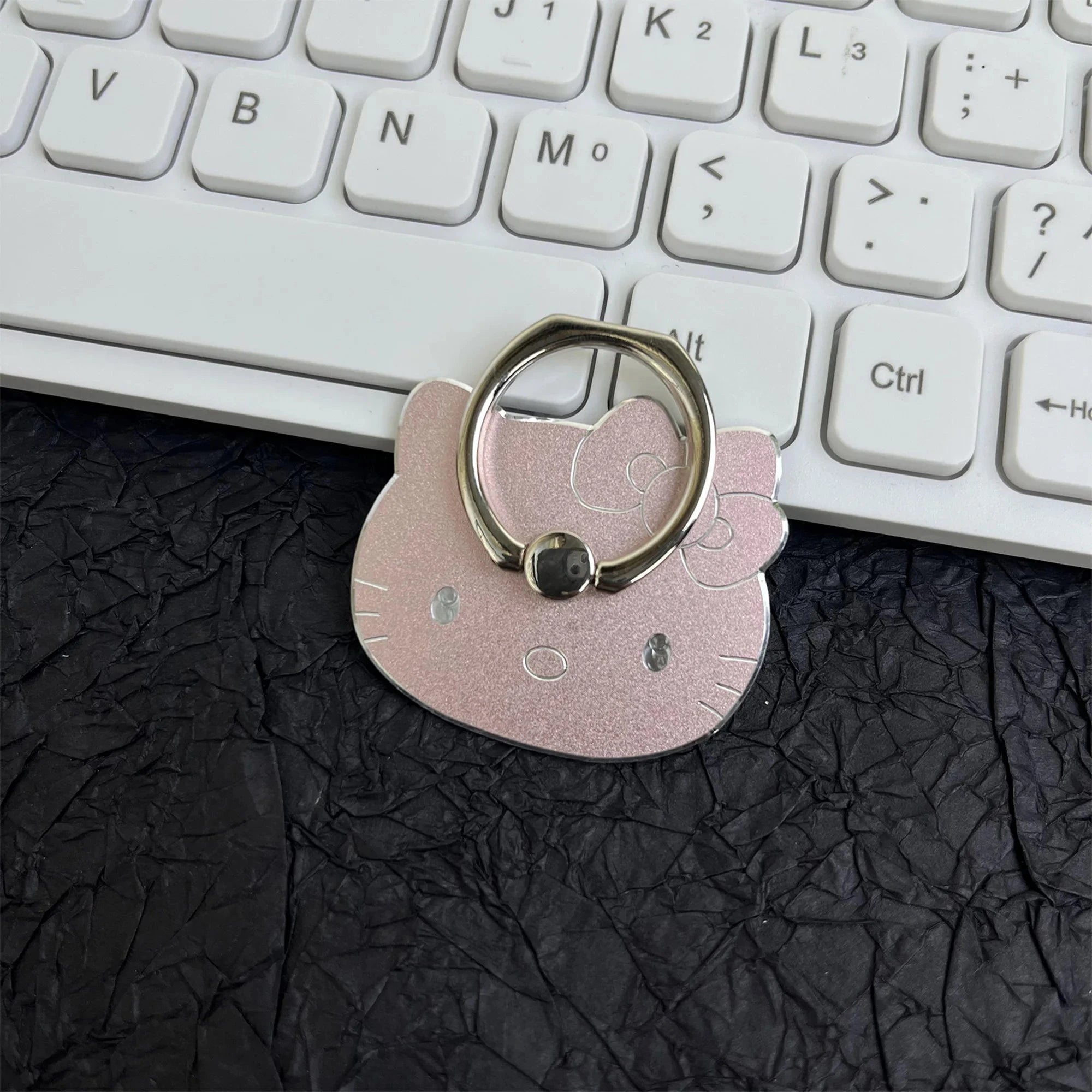 Nic's Electronics Pink Sanrio Hello Kitty Mobile Phone Holder Stand Finger Ring Magnetic For Cute Cell Smart Rotatable Phone holder Mobile Accessories
