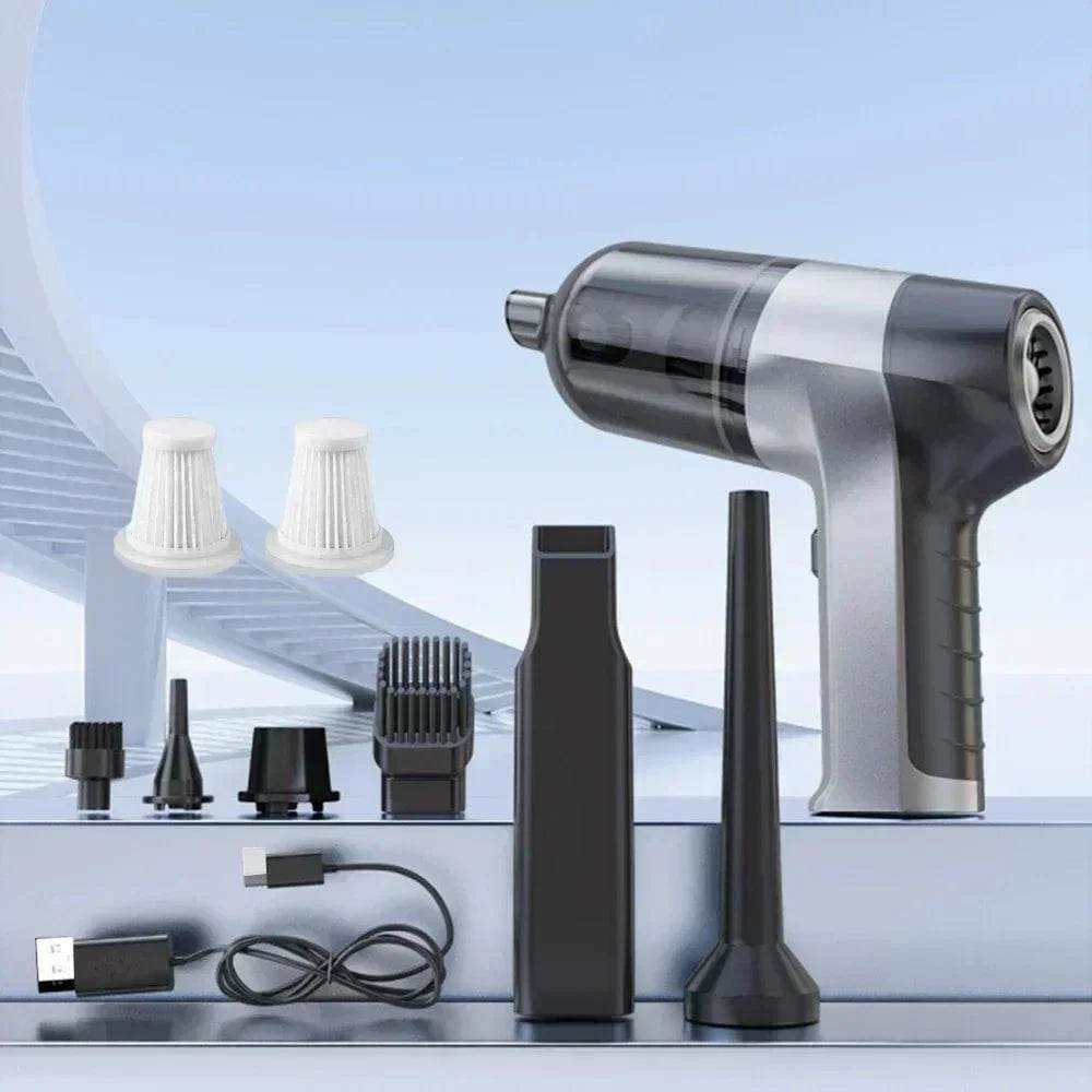4-in-1 Wireless Car Vacuum Cleaner with Duster & Pump - Nic's Electronics
