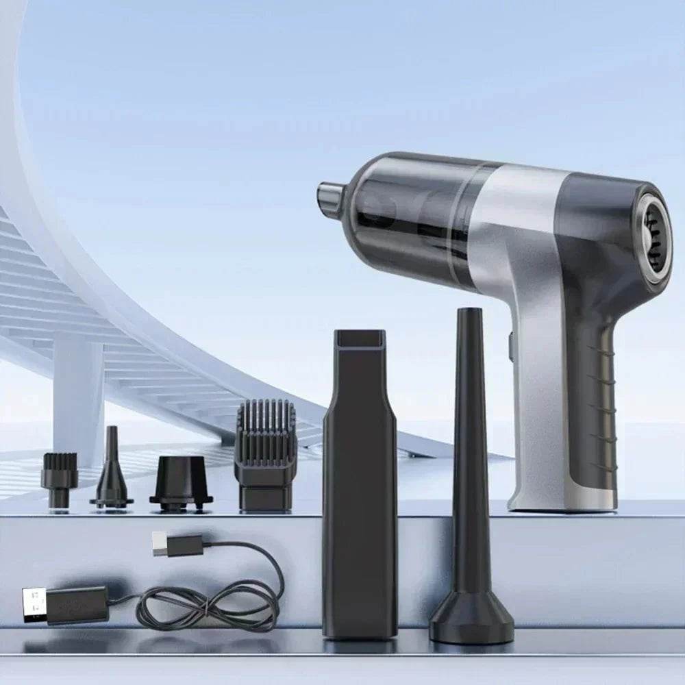 4-in-1 Wireless Car Vacuum Cleaner with Duster & Pump - Nic's Electronics