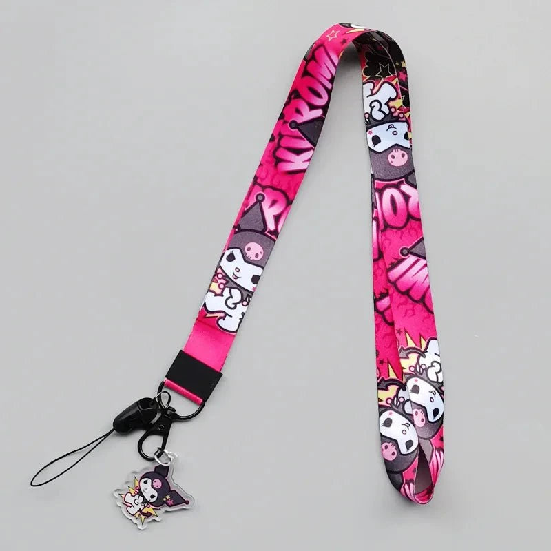 Nic's Electronics saniro characters12 / >40cm Cute Sanrio Characters Cosplay Accessories Cartoon Neck Strap Lanyard with Phone Strap and Card Holder