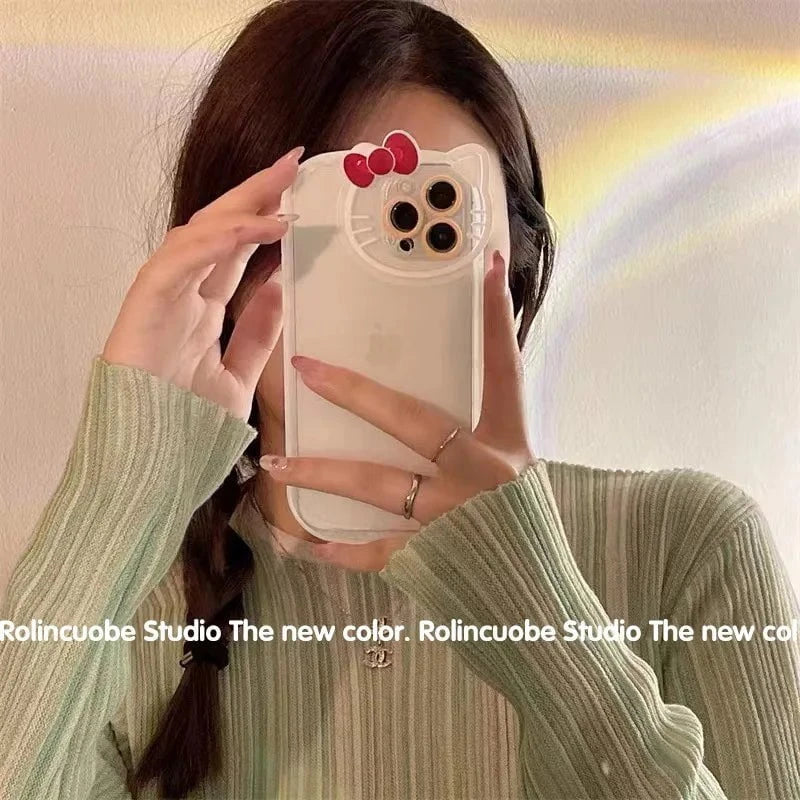 Nic's Electronics Sanrio Hello Kitty cartoon for iPhone 16 case iPhone15promax premium feeling phone case Hello Kitty cell phone holder