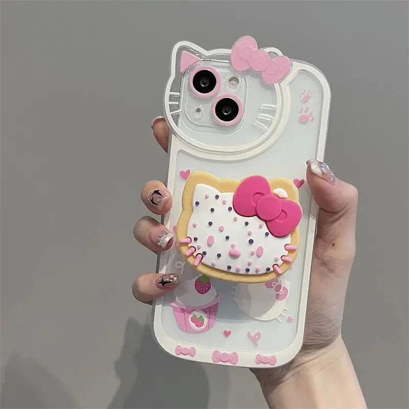 Nic's Electronics Sanrio Hello Kitty cartoon for iPhone 16 case iPhone15promax premium feeling phone case Hello Kitty cell phone holder