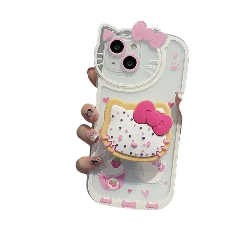 Nic's Electronics Sanrio Hello Kitty cartoon for iPhone 16 case iPhone15promax premium feeling phone case Hello Kitty cell phone holder