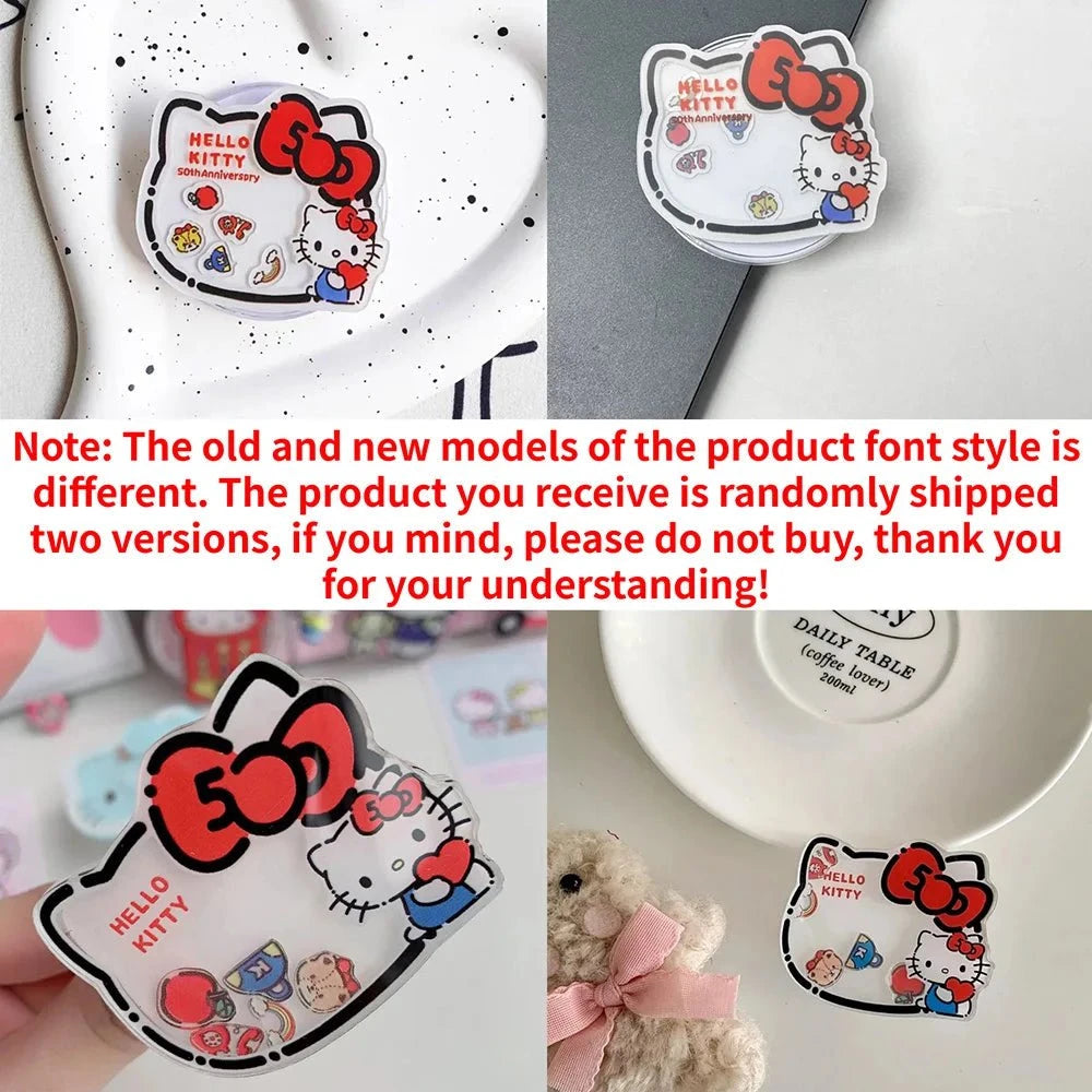 Nic's Electronics Sanrio Hello Kitty Cartoon Phone Bracket Anime Kt Cat Powerful Adhesive Retractable Cute Cell Phone Accessories Girl Gifts