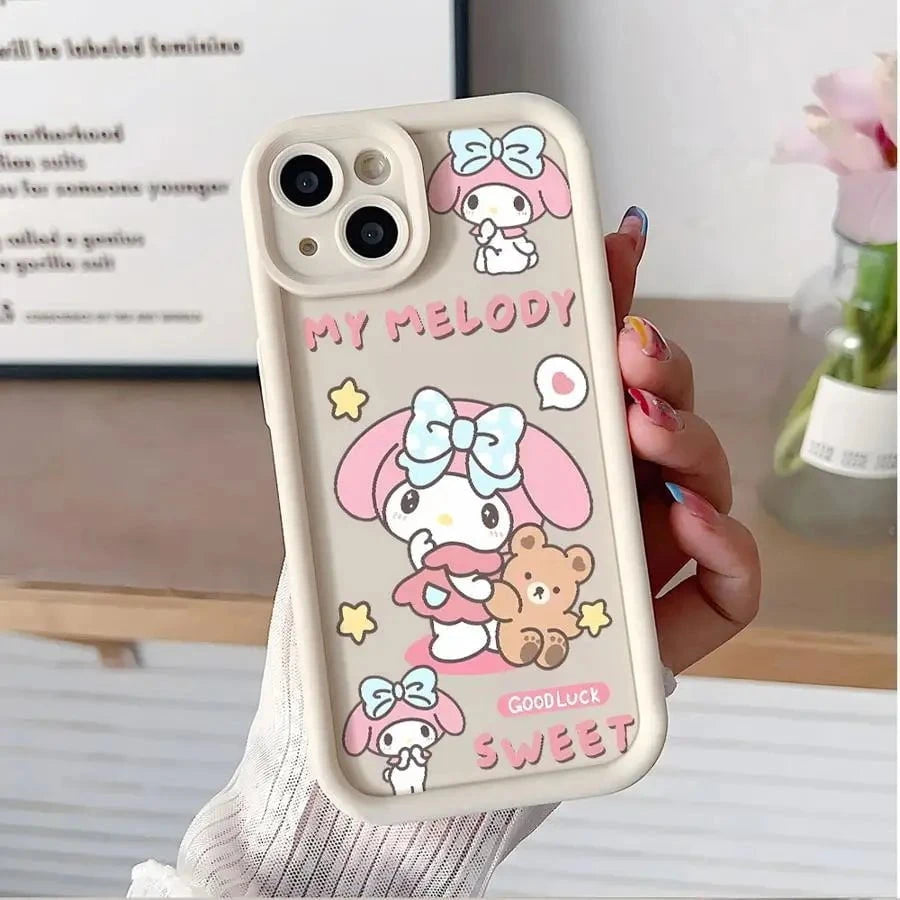 Nic's Electronics Sanrio Kuromi Cute Phone Case for iPhone 16 15 Pro Max 13 12 11 Pro 14ProMax 16Plus 12Pro Soft Cover