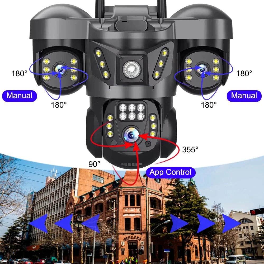 Outdoor PTZ WiFi Security Camera with 3 Lenses & 2-Way Audio - Nic's Electronics