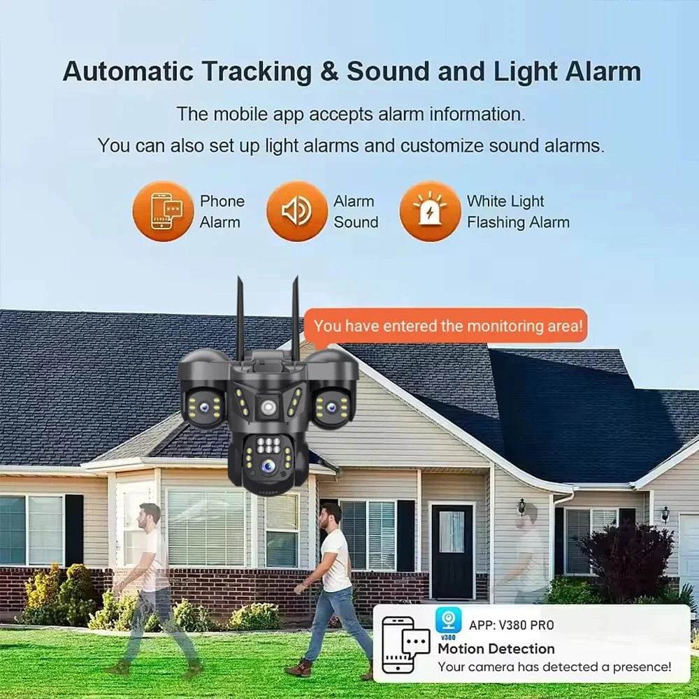 Outdoor PTZ WiFi Security Camera with 3 Lenses & 2-Way Audio - Nic's Electronics
