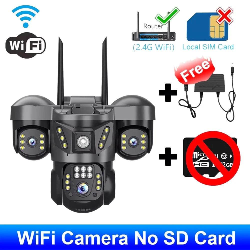 Outdoor PTZ WiFi Security Camera with 3 Lenses & 2-Way Audio - Nic's Electronics