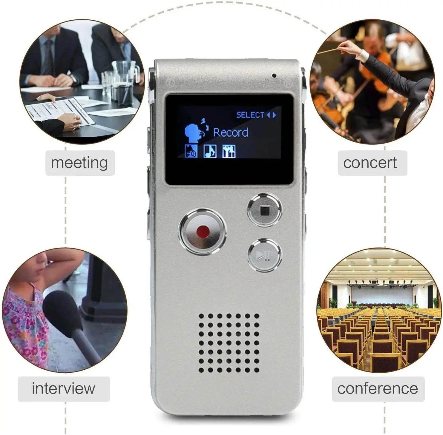 Silvery Mini Voice-Activated Digital Recorder with USB - Nic's Electronics