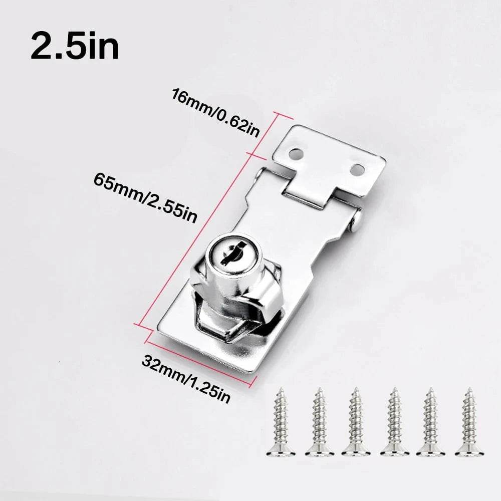 Heavy-Duty Locking Hasp with Padlock & Keys - Nic's Electronics