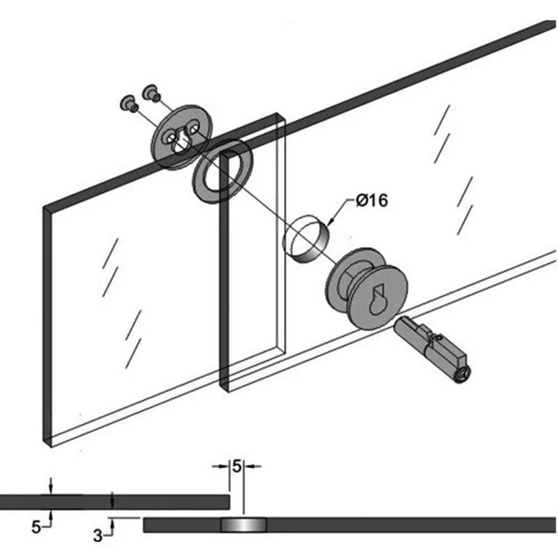 Sliding Glass Showcase Lock for Cabinets & Displays - Nic's Electronics