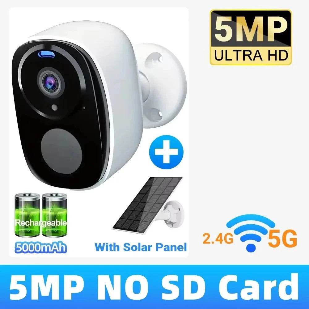 5MP 2K Solar Security Camera with 5G WiFi & Alexa - Nic's Electronics