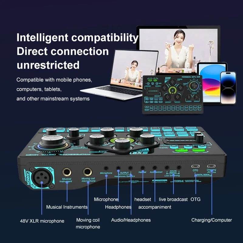 Professional Audio Mixing Console with Microphone Amplifier - Nic's Electronics