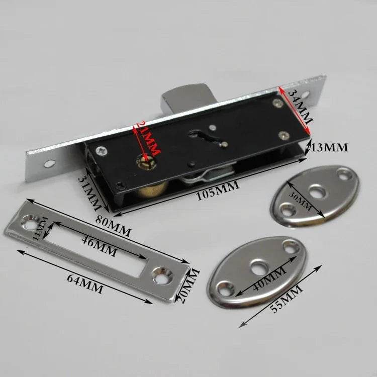 Sliding Door Hook Lock with Cross Keys - Nic's Electronics