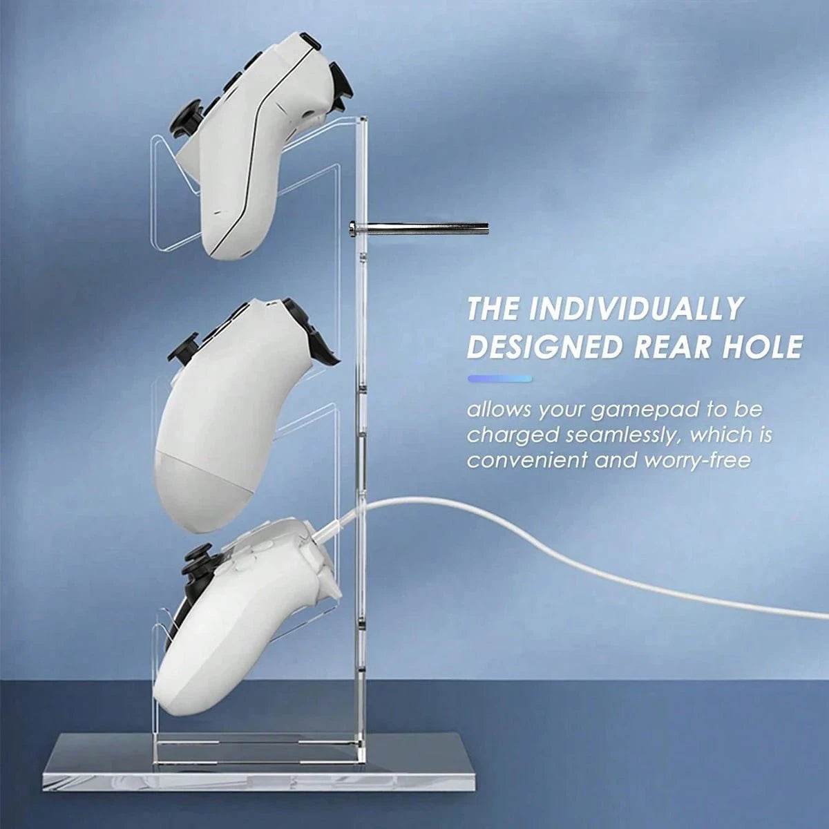 Universal 3-Layer Controller & Headphone Holder for PS5/PS4 – Black, White, Transparent - Nic's Electronics