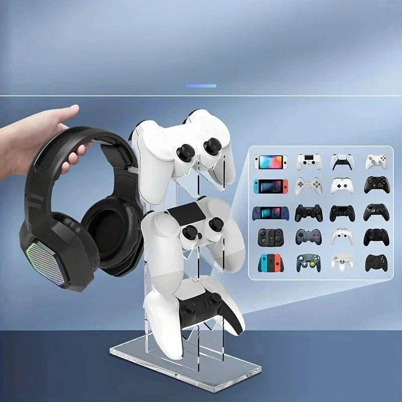 Universal 3-Layer Controller & Headphone Holder for PS5/PS4 – Black, White, Transparent - Nic's Electronics