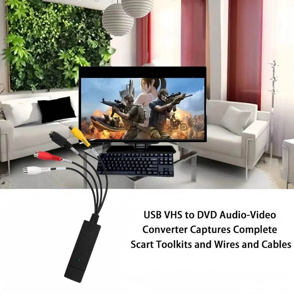 USB 2.0 Video Audio Capture Card for TV DVD VHS DVR Adapter - Nic's Electronics