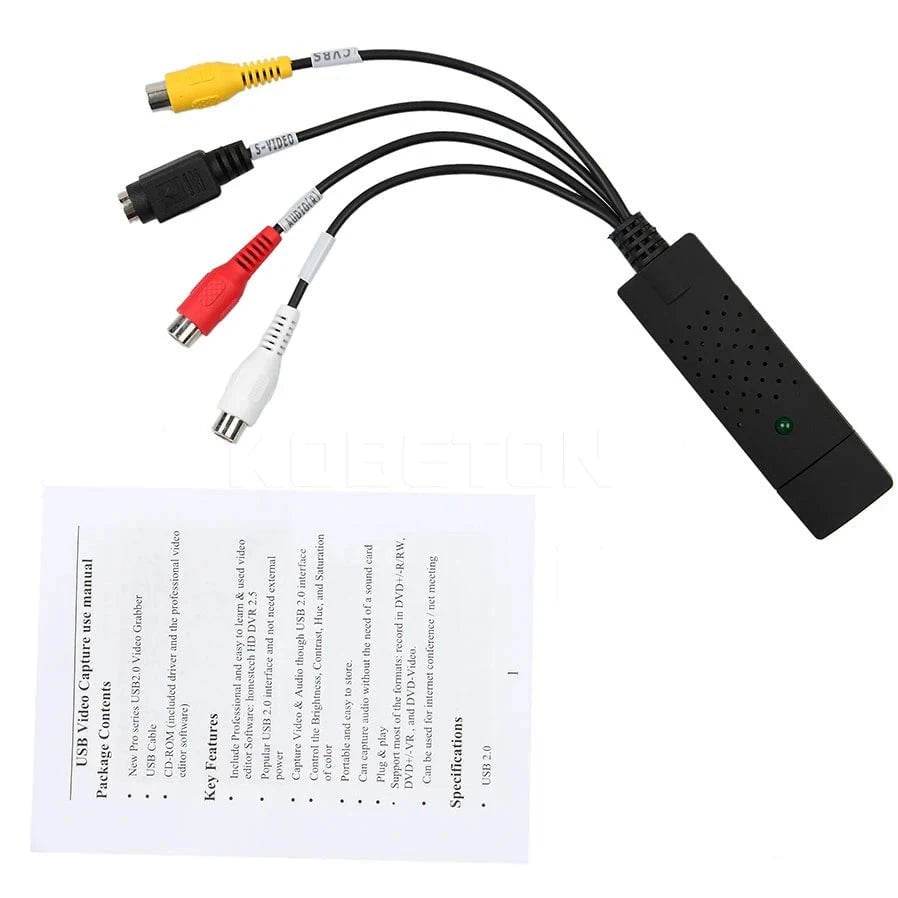 USB 2.0 Video Audio Capture Card for TV DVD VHS DVR Adapter - Nic's Electronics