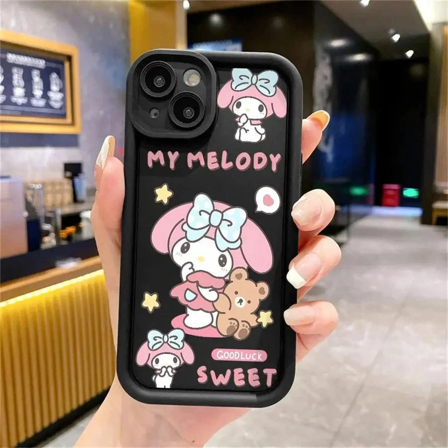 Nic's Electronics UUANA02 / for iPhone 16 Plus Sanrio Kuromi Cute Phone Case for iPhone 16 15 Pro Max 13 12 11 Pro 14ProMax 16Plus 12Pro Soft Cover