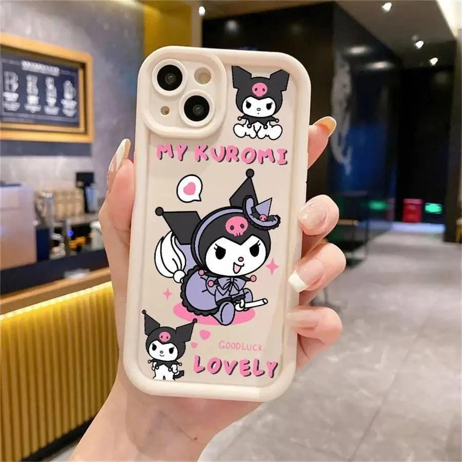 Nic's Electronics UUAND01 / for iPhone 16 Sanrio Kuromi Cute Phone Case for iPhone 16 15 Pro Max 13 12 11 Pro 14ProMax 16Plus 12Pro Soft Cover
