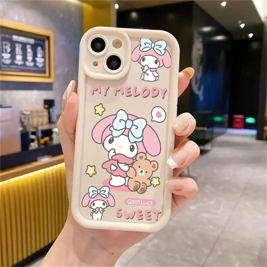 Nic's Electronics UUAND02 / for iPhone 16ProMax Sanrio Kuromi Cute Phone Case for iPhone 16 15 Pro Max 13 12 11 Pro 14ProMax 16Plus 12Pro Soft Cover