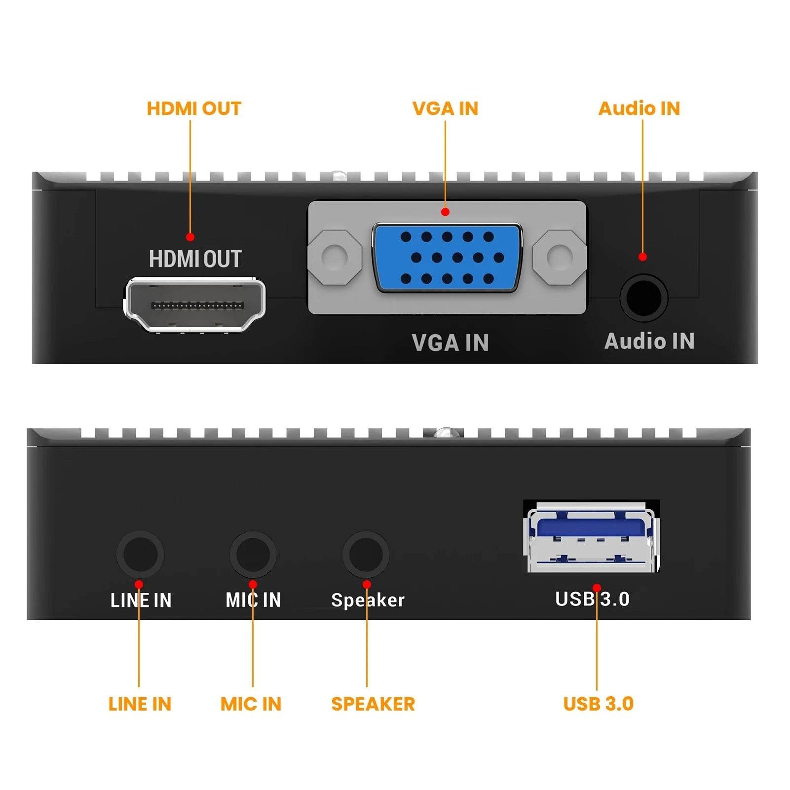 VGA to HDMI & USB3.0 Capture Card – 1080P60fps with Audio Mixing - Nic's Electronics