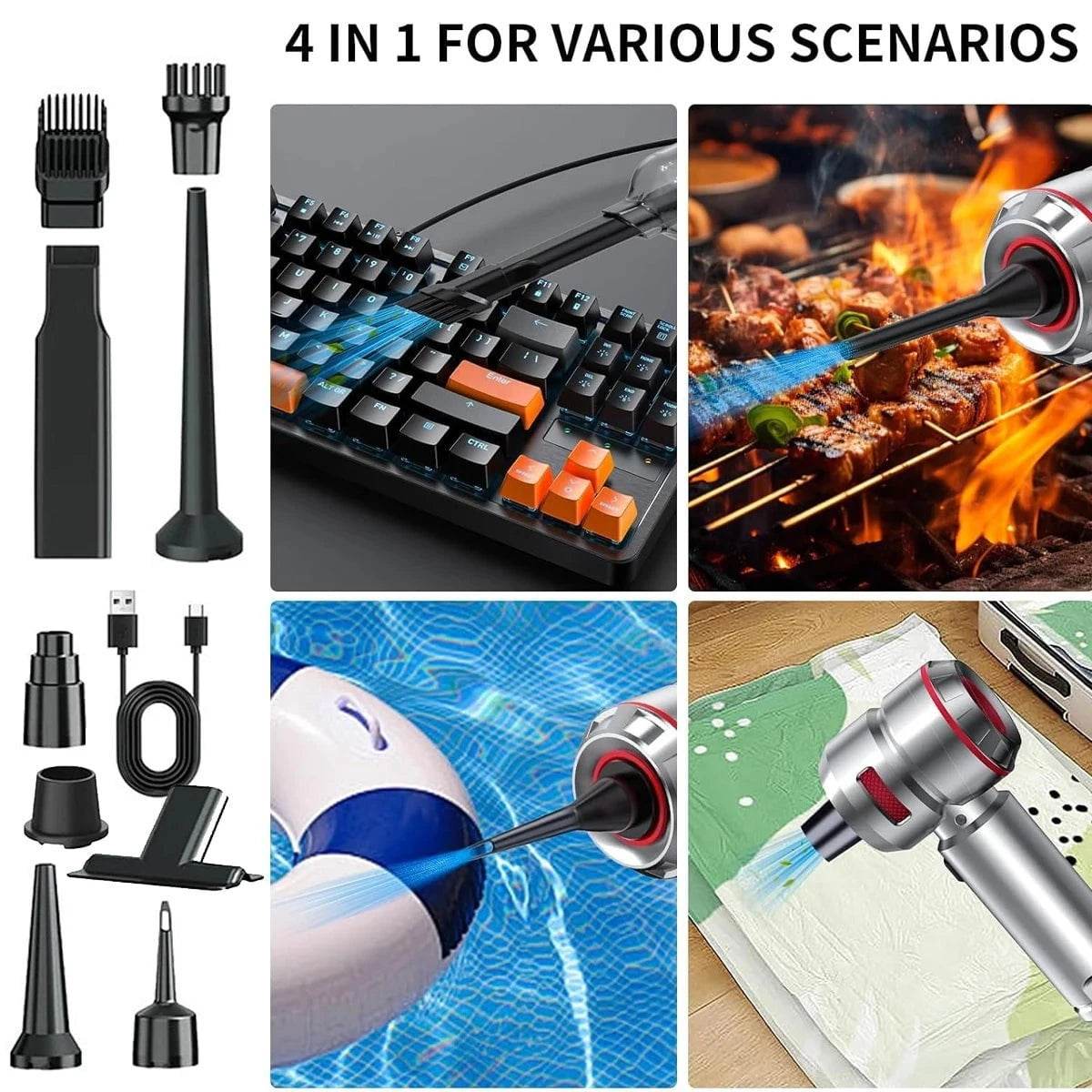Portable Car Vacuum with High Suction & Blower - Nic's Electronics