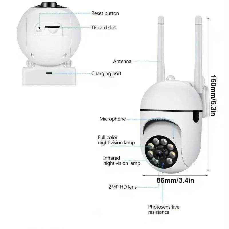 1080P WiFi Outdoor Security Camera with 2-Way Audio - Nic's Electronics