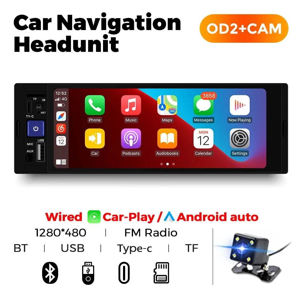 NaviFly 6.86 1DIN MP5 Car Stereo – Wireless CarPlay, Android Auto & BT - Nic's Electronics