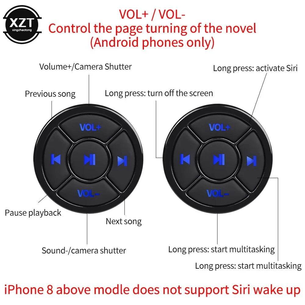 Wireless Bluetooth Remote for Car & Motorcycle Steering Wheel – iOS & Android - Nic's Electronics