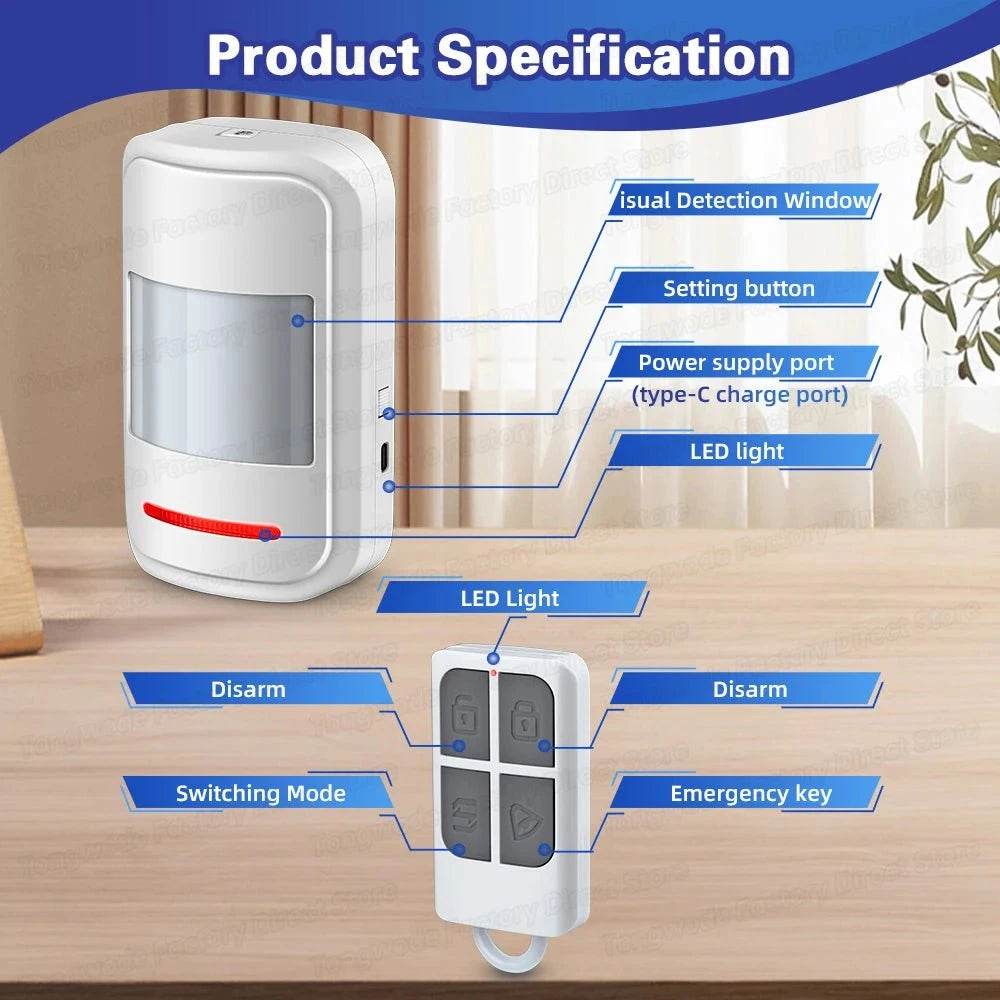 Wireless Motion Sensor Alarm with Remote Control - Nic's Electronics