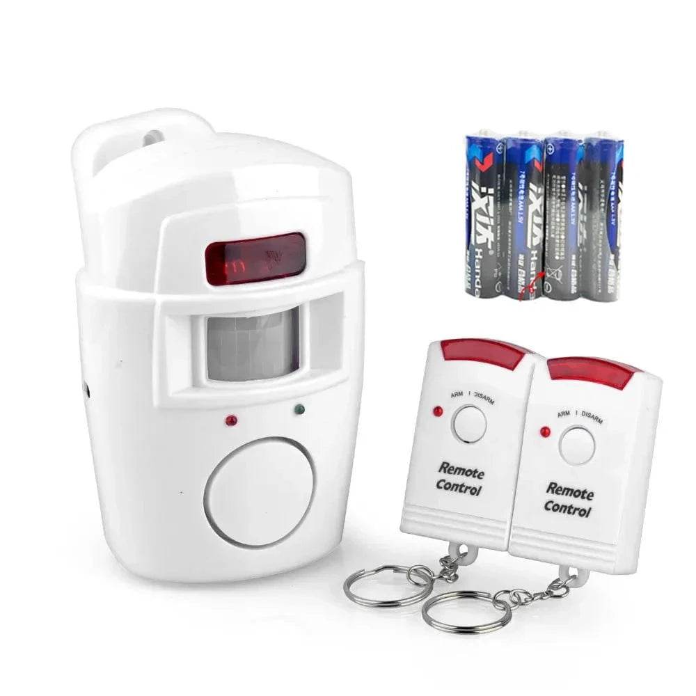 Wireless PIR Motion Sensor Alarm with 2 Remotes & 105dB Siren - Nic's Electronics