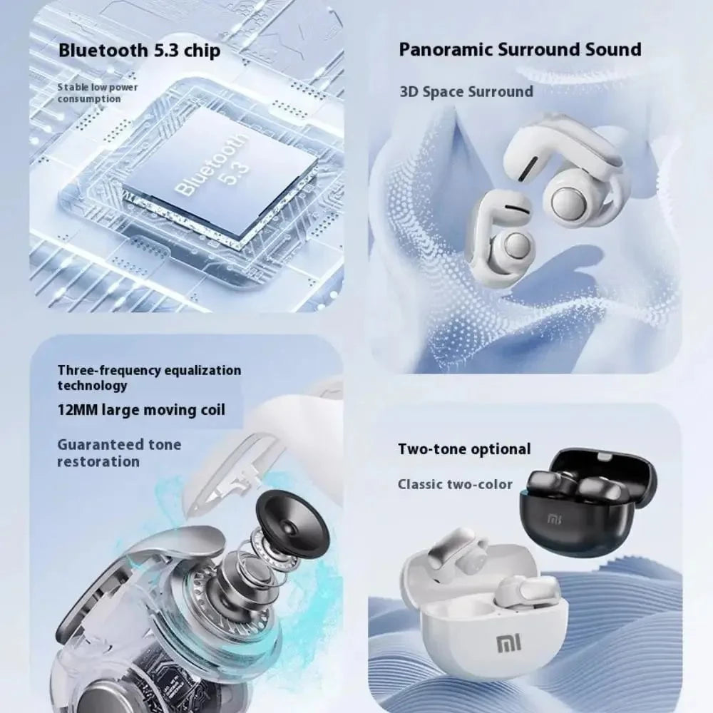 Nic's Electronics Xiaomi V12 Bluetooth Earphones TWS Smart Touch with Microphone Sports Waterproof Earphones Clip on Earphones