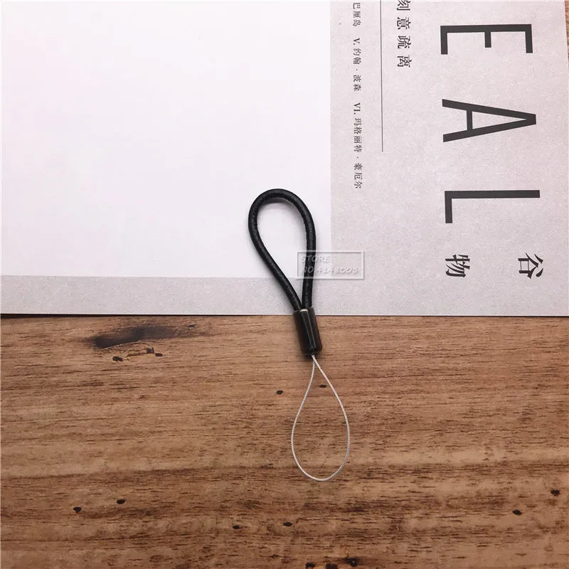 Leacther Lanyard-Vintage Leather Key Chain with Lanyard Mobile Phone Straps Strap Wrist Rope Phone for USB Flash Drives Keys