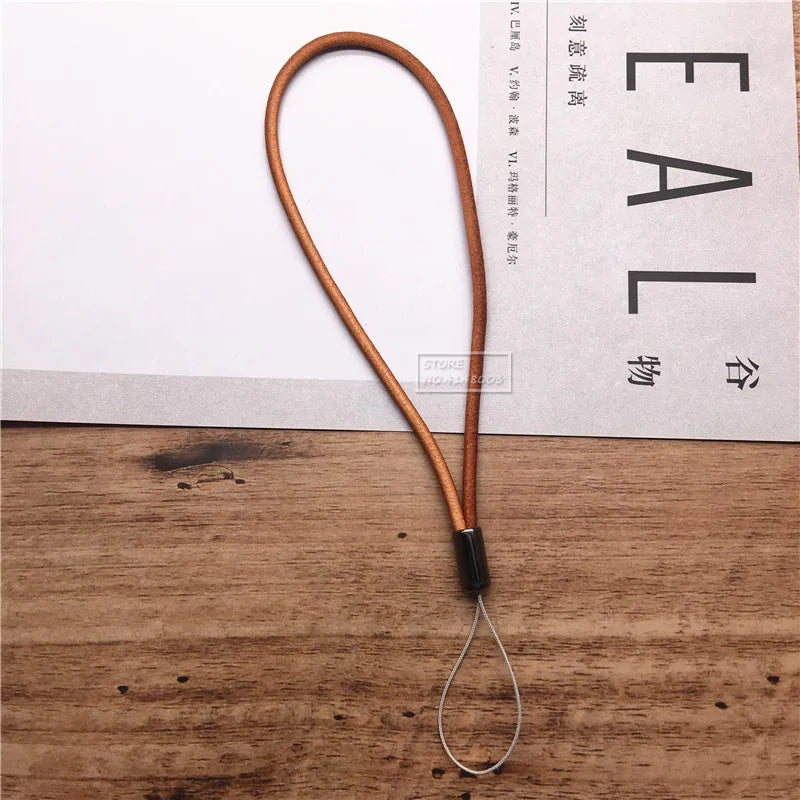 Leacther Lanyard-Vintage Leather Key Chain with Lanyard Mobile Phone Straps Strap Wrist Rope Phone for USB Flash Drives Keys