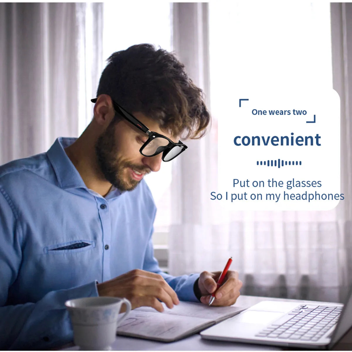 AI Smart Translate Eyeglasses Bluetooth Call Noise Canceling Music Play Portable Translate Smart Glasses for Studying Travaling