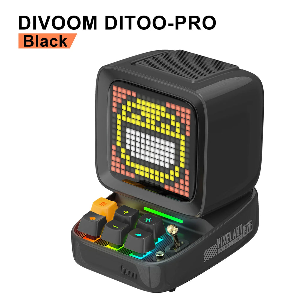 Divoom Ditoo-Pro  Pixel Art Bluetooth Portable black Speaker Alarm Clock DIY LED Display Board Cute Gift Home Light Decoration