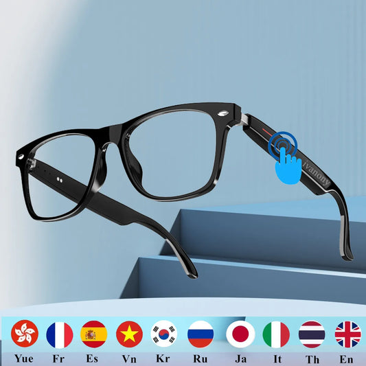 AI Smart Translate Eyeglasses Bluetooth Call Noise Canceling Music Play Portable Translate Smart Glasses for Studying Travaling