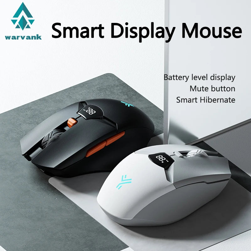 Warvank SX01 Wireless Gaming Mouse Smart Screen Display 6-speed DPI Adjustment 600mAh Rechargeable Silent Office Bluetooth Mouse