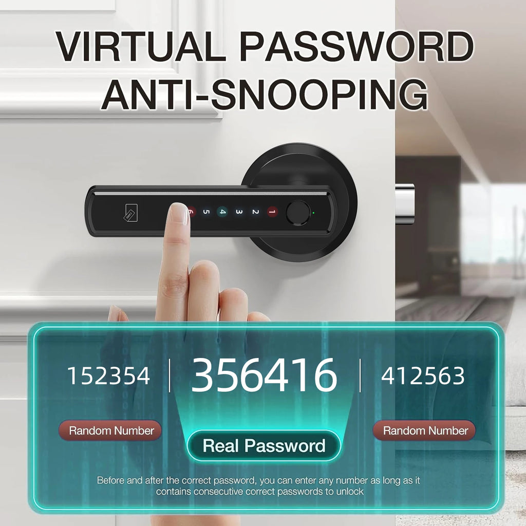 Viladepot Smart Lock Fingerprint Door Lock App Control Passcode Unlock Electronic Touchscreen Keypad
