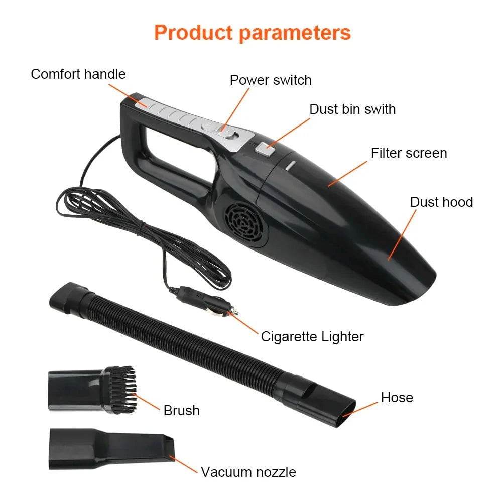 120W Portable Car Vacuum | High Suction Wet & Dry - Nic's Electronics
