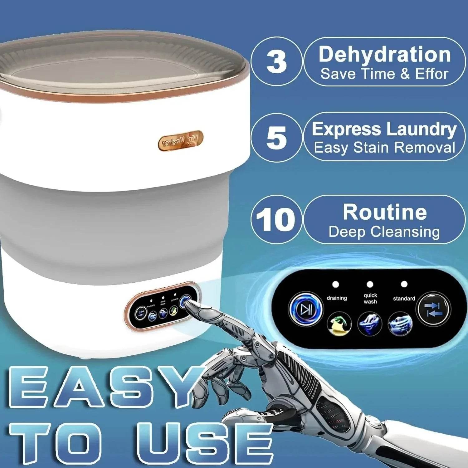 15L Portable Collapsible Washer with Spin Dryer - Nic's Electronics