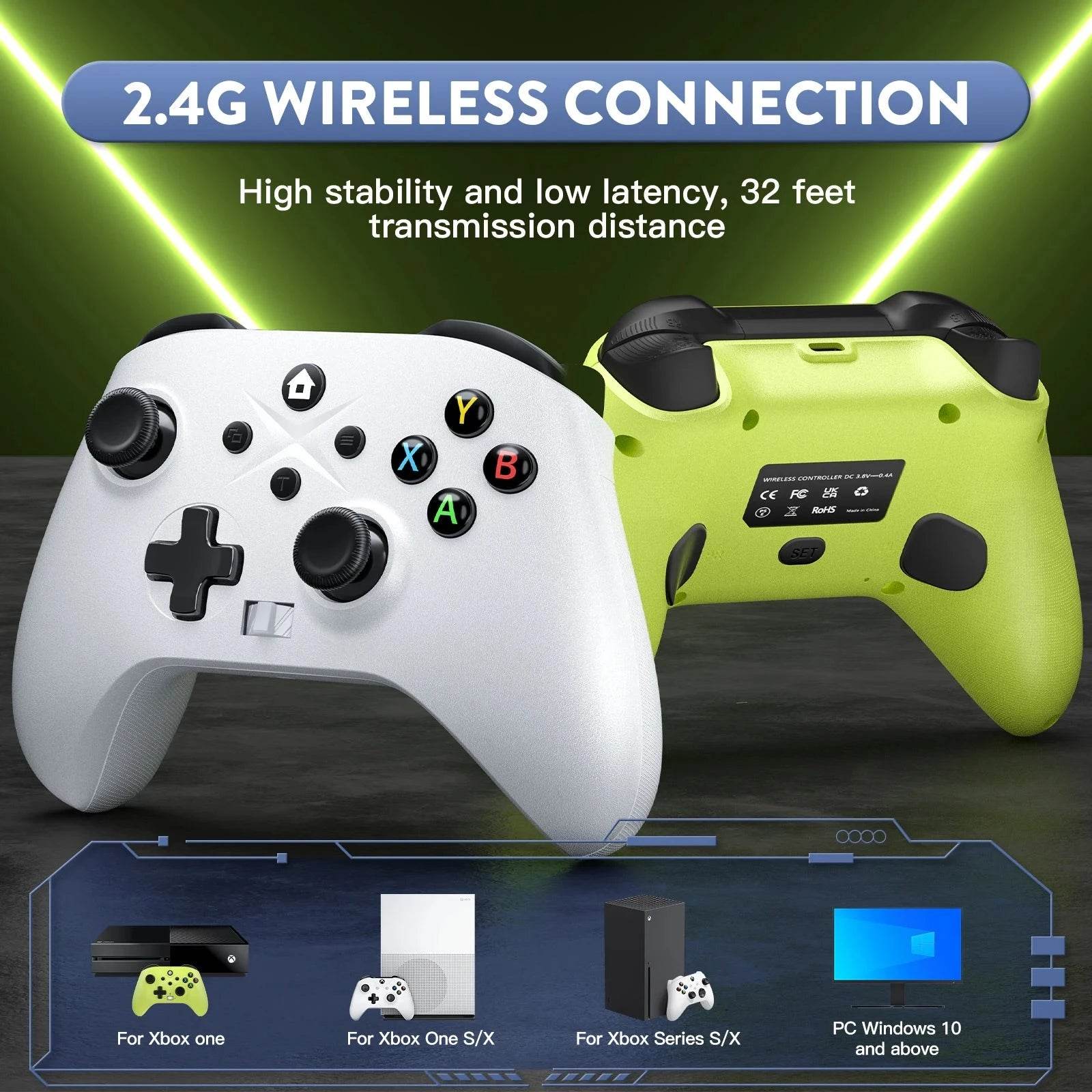 Nic's Electronics 2.4G Wireless Game Controller for Xbox/Xbox One/Xbox One Series S/X/PC Winodow/Steam Video Game Controllers Joystick Accessories