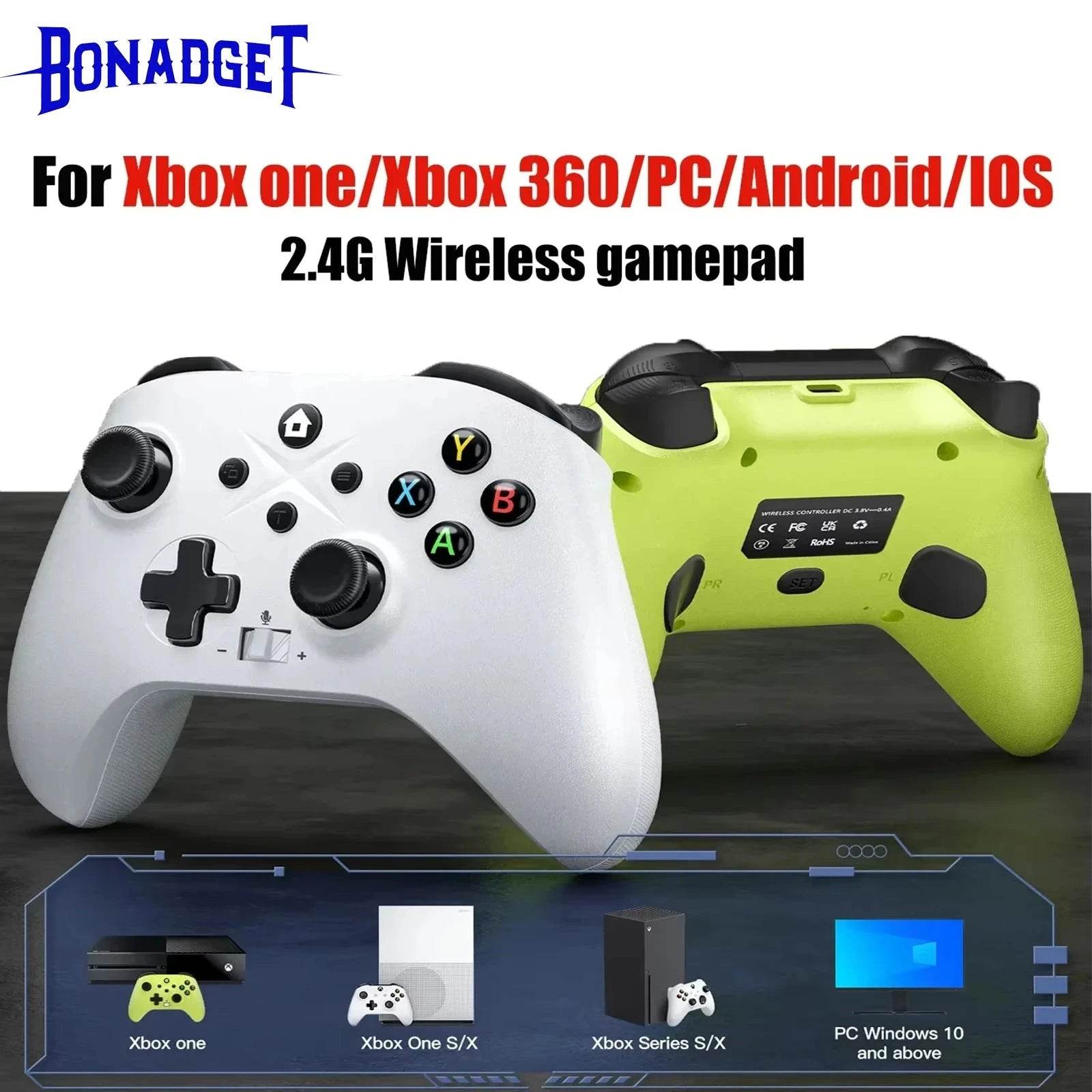 Nic's Electronics 2.4G Wireless Game Controller for Xbox/Xbox One/Xbox One Series S/X/PC Winodow/Steam Video Game Controllers Joystick Accessories