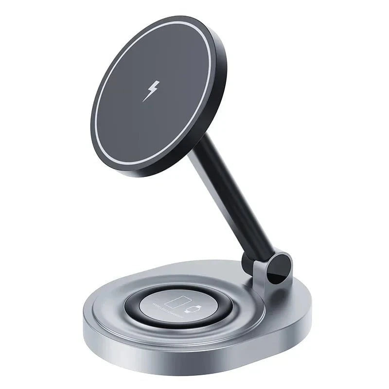 Nic's Electronics 2 IN 1 3 In 1 Magnetic Wireless Charger Stand Pad For Magsafe iPhone 16 15 14 13 12 Pro Max Apple Watch Airpods Fast Charging Station