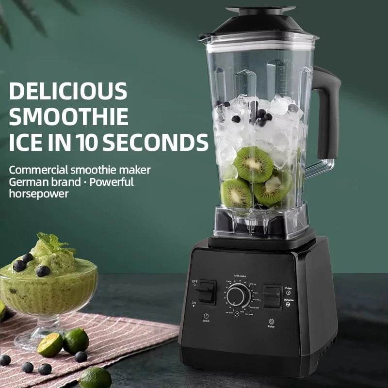 Nic's Electronics 2 In 1 Heavy Duty Commercial Blender Stationary Mixer Ice Smoothies Professional High Power Food Processor Kitchen Appliances