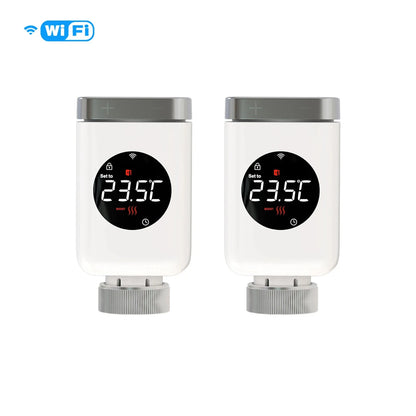 Nic's Electronics 2 PCs wifi MOES Tuya Smart Wifi/ZigBee Thermostatic Radiator Valve TRV Programmable App Remote Temperature Controller with Alexa GoogleHome
